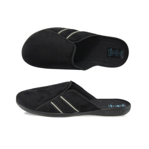 Черни анатомични мъжки чехли, текстил - всекидневни обувки за целогодишно ползване N 10009440