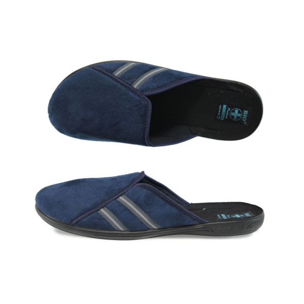 Сини анатомични мъжки чехли, текстил - всекидневни обувки за целогодишно ползване N 10009441