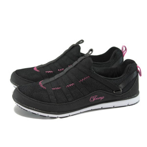 Черни дамски маратонки, текстилна материя - спортни обувки за целогодишно ползване N 10007844
