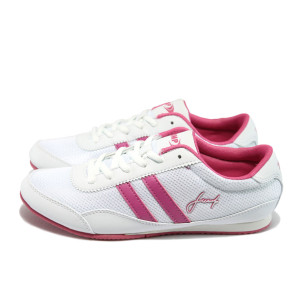 Бели дамски маратонки, текстилна материя - спортни обувки за целогодишно ползване N 10007839