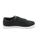 Черни мъжки спортни обувки, здрава еко-кожа - спортни обувки за целогодишно ползване N 10007832