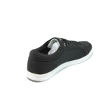 Черни мъжки спортни обувки, здрава еко-кожа - спортни обувки за целогодишно ползване N 10007832