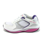 Бели тинейджърски маратонки, здрава еко-кожа - спортни обувки за пролетта и есента N 10008101