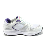 Бели тинейджърски маратонки, здрава еко-кожа - спортни обувки за пролетта и есента N 10008101