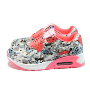 Сиви дамски маратонки, текстилна материя - спортни обувки за пролетта и лятото N 10008109