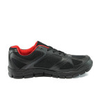 Черни мъжки маратонки, текстилна материя - спортни обувки за пролетта и лятото N 10008114