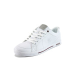 Бели мъжки спортни обувки, естествена кожа - спортни обувки за пролетта и есента N 10008115