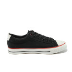 Черни мъжки спортни обувки, текстилна материя - спортни кецове за целогодишно ползване N 10008149