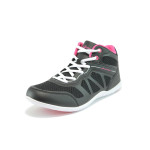 Черни дамски маратонки, здрава еко-кожа - спортни обувки за пролетта и лятото N 10008349