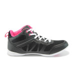 Черни дамски маратонки, здрава еко-кожа - спортни обувки за пролетта и лятото N 10008349