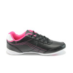Черни дамски маратонки, здрава еко-кожа - спортни обувки за пролетта и лятото N 10008350