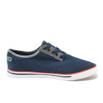Сини мъжки спортни обувки, текстилна материя - всекидневни обувки за пролетта и лятото N 10008366