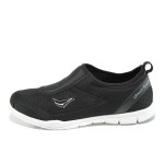 Черни мъжки маратонки, текстилна материя - всекидневни обувки за пролетта и лятото N 10008368
