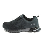 Черни мъжки маратонки, текстилна материя - спортни обувки за пролетта и лятото N 10008370