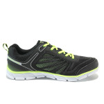 Черни мъжки маратонки, текстилна материя - спортни обувки за пролетта и лятото N 10008480