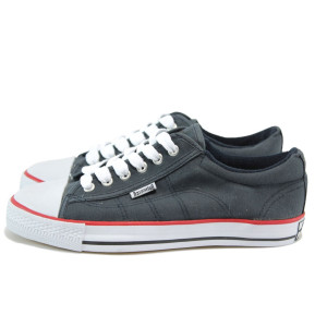 Сини мъжки маратонки, текстилна материя - спортни обувки за целогодишно ползване N 10008495