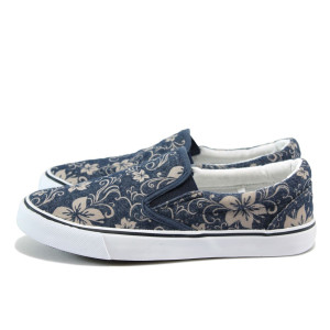 Сини спортни дамски обувки, текстилна материя - спортни обувки за пролетта и лятото N 10008483