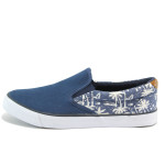 Сини мъжки спортни обувки, текстилна материя - спортни обувки за пролетта и лятото N 10008484