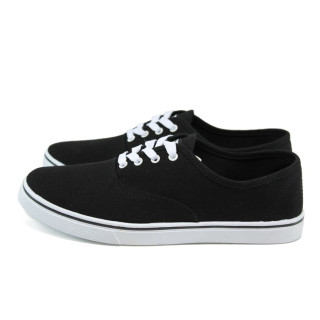 Черни мъжки спортни обувки, текстилна материя - спортни обувки за пролетта и лятото N 10008562