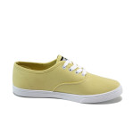Жълти спортни дамски обувки, текстилна материя - всекидневни обувки за целогодишно ползване N 10008572