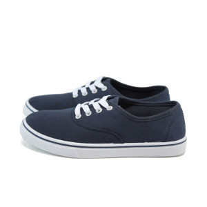 Сини тинейджърски маратонки, текстилна материя - спортни обувки за пролетта и лятото N 10008563