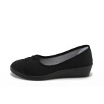 Черни дамски обувки с платформа, текстилна материя - спортни обувки за пролетта и лятото N 10005756