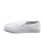 Бели тинейджърски маратонки, текстилна материя - всекидневни обувки за целогодишно ползване N 10008571
