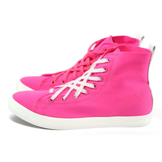 Розови дамски кецове, текстил - всекидневни обувки за пролетта и лятото N 10008887