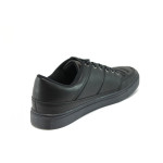 Черни мъжки спортни обувки, здрава еко-кожа - всекидневни обувки за пролетта и есента N 10009216