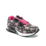 Черни дамски маратонки, здрава еко-кожа - спортни обувки за пролетта и есента N 10009226