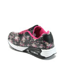 Черни дамски маратонки, здрава еко-кожа - спортни обувки за пролетта и есента N 10009226