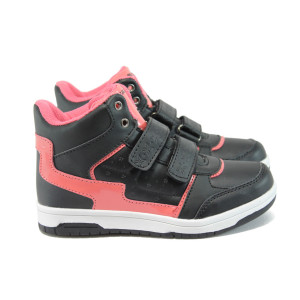 Черни детски кецове, здрава еко-кожа - спортни обувки за есента и зимата N 10009236