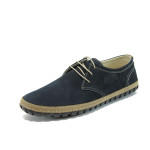Анатомични сини мъжки обувки, естествен набук - всекидневни обувки за пролетта и лятото N 10007908