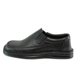 Анатомични черни мъжки обувки, естествена кожа - всекидневни обувки за пролетта и лятото N 10008354