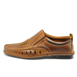 Анатомични кафяви мъжки обувки, естествена кожа - всекидневни обувки за пролетта и лятото N 10008353