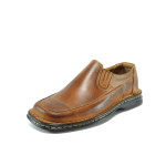 Анатомични кафяви мъжки обувки, естествена кожа - всекидневни обувки за пролетта и лятото N 10008355