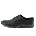 Черни ежедневни мъжки обувки, естествена кожа - елегантни обувки за пролетта и лятото N 10008401