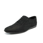 Черни ежедневни мъжки обувки, естествен набук - елегантни обувки за пролетта и лятото N 10008403