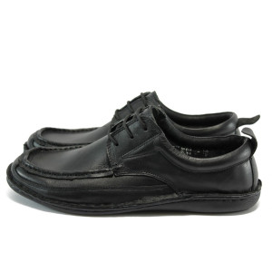 Анатомични черни мъжки обувки, естествена кожа - всекидневни обувки за пролетта и есента N 10008531