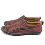 Винени мъжки обувки, естествена кожа - елегантни обувки за пролетта и лятото N 10008682