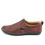 Винени мъжки обувки, естествена кожа - елегантни обувки за пролетта и лятото N 10008682