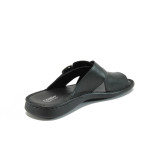 Черни мъжки чехли, естествена кожа - всекидневни обувки за лятото N 10008720