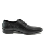 Черни официални мъжки обувки, естествена кожа - официални обувки за целогодишно ползване N 10008733