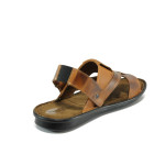 Анатомични кафяви мъжки чехли, естествена кожа - всекидневни обувки за лятото N 10008790