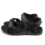 Черни мъжки сандали, здрава еко-кожа - ежедневни обувки за лятото N 10008890