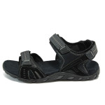Черни мъжки сандали, здрава еко-кожа - ежедневни обувки за лятото N 10008890