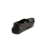 Кафяви мъжки мокасини, естествена кожа - всекидневни обувки за пролетта и есента N 10008967