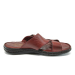 Анатомични винени мъжки чехли, естествена кожа - всекидневни обувки за лятото N 10009009