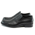 Черни официални мъжки обувки, естествена кожа - всекидневни обувки за есента и зимата N 10009202