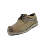 Кафяви анатомични мъжки обувки, естествена кожа - всекидневни обувки за есента и зимата N 10009250